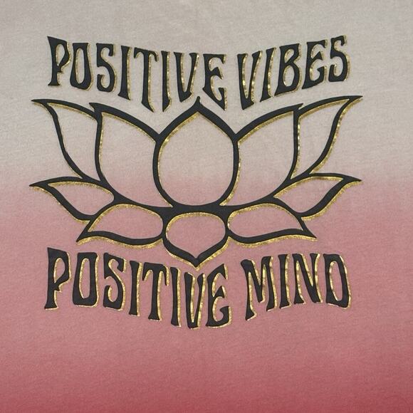 Positive Vibes Positive Mind Lotus Sleeveless Pink Yoga Shirt Womens Small - Picture 2 of 6